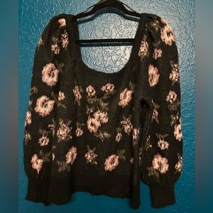 Anthropologie Floral Sweater